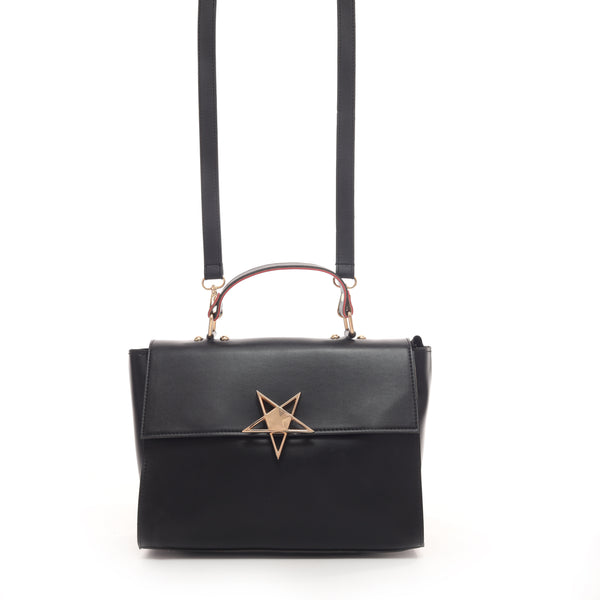 Black Star buckle handbag