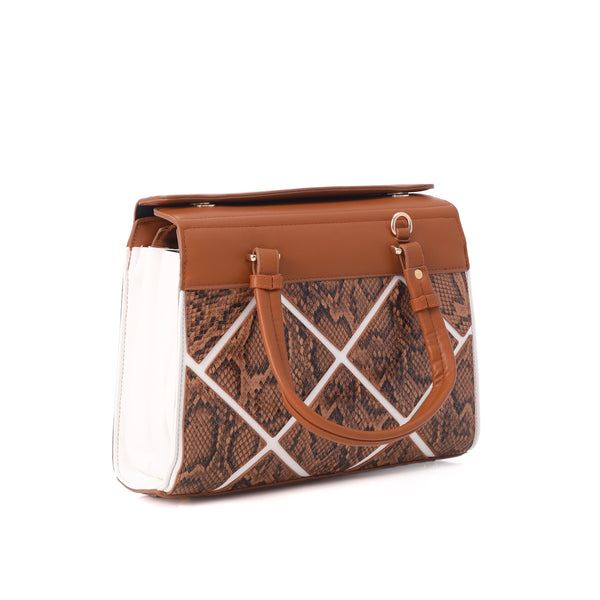 Horse Brown Croco Chic Secure Bag