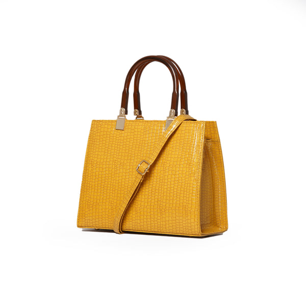 Mustard Candy Bag With Acrylic Handle