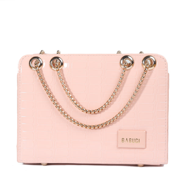 Baby Pink Double Chain Boxy Bag