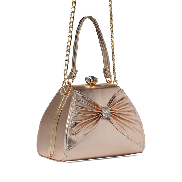 Rose gold frame boxy bag