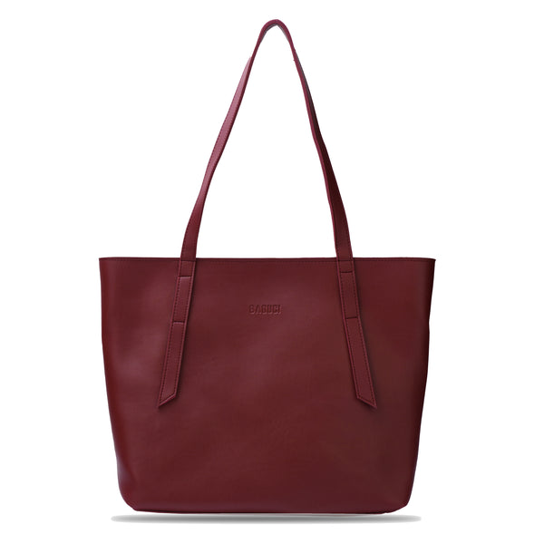 Maroon Long Handle Tote Bag