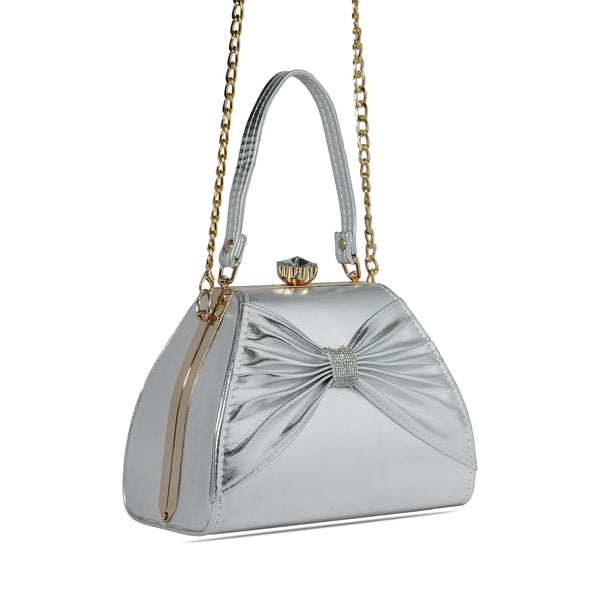 Silver frame boxy bag