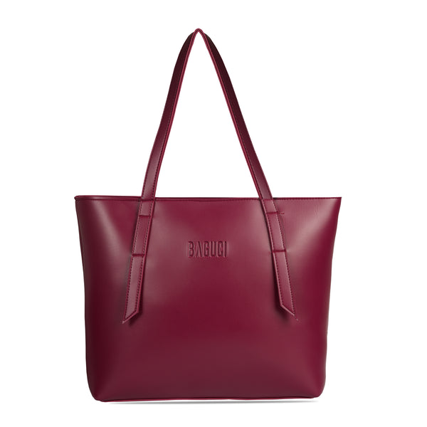 Maroon Long Handle Tote Bag