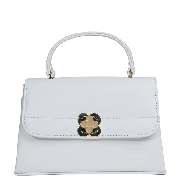 White Flower-Lock Messenger Bag