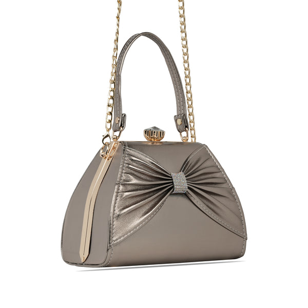 Metallic frame boxy bag