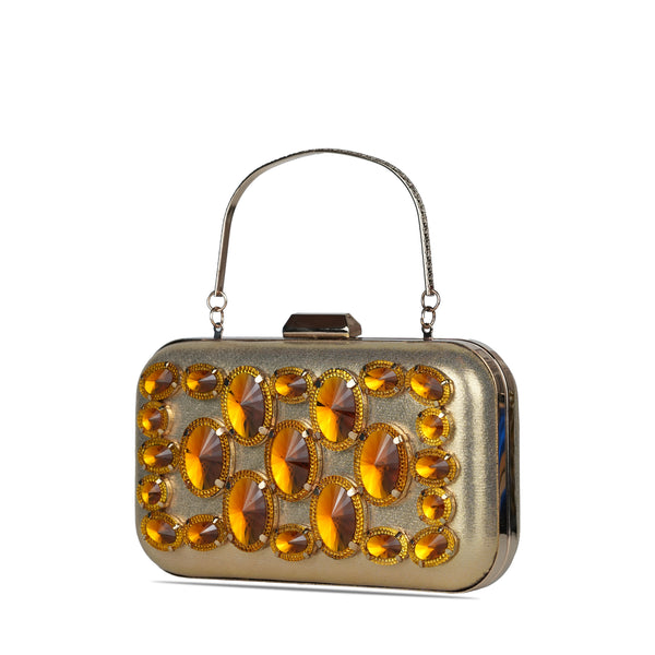 Champagne Stonish Clutch