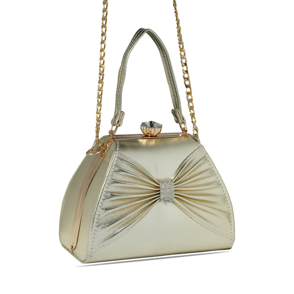 Golden frame boxy bag