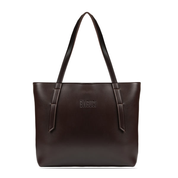 Coffee Brown Long Handle Tote Bag