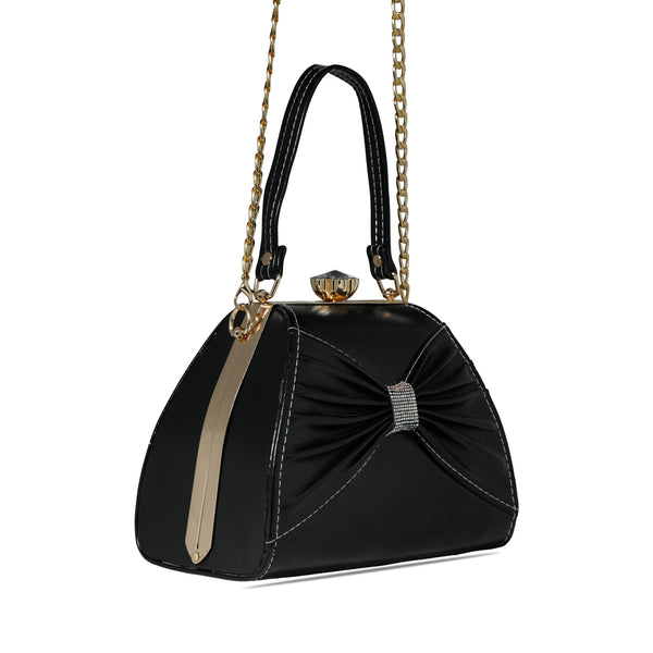 Black frame boxy bag