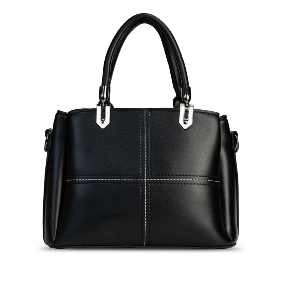 Black Triple Pocket Hand Bag