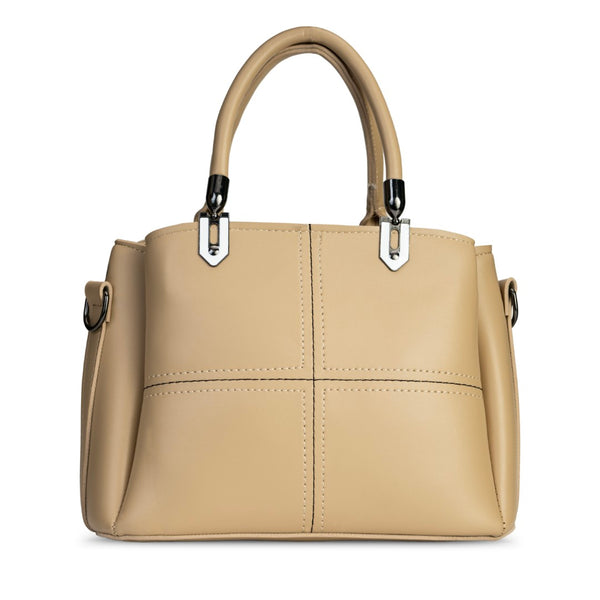 Beige Triple Pocket Hand Bag