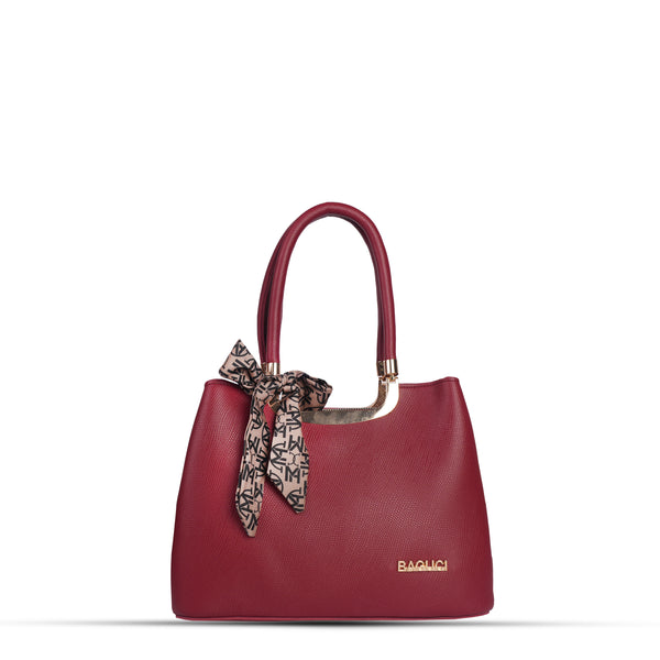 Maroon Three Compartment Satchel bag