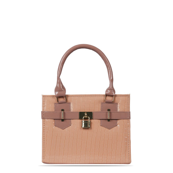 Baby Pink Shine Lock Bag