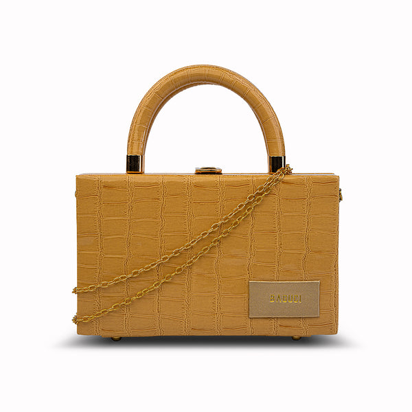 Mustard Double Handle Boxy Bag