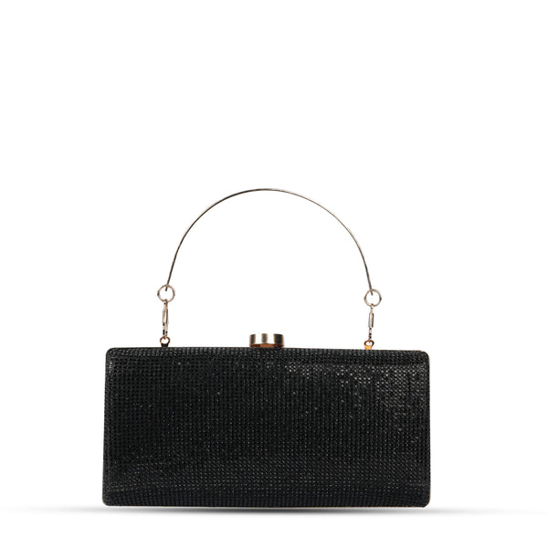 Black Bridal Handle Clutch