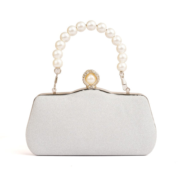 Silver Pearl Handle Clutch