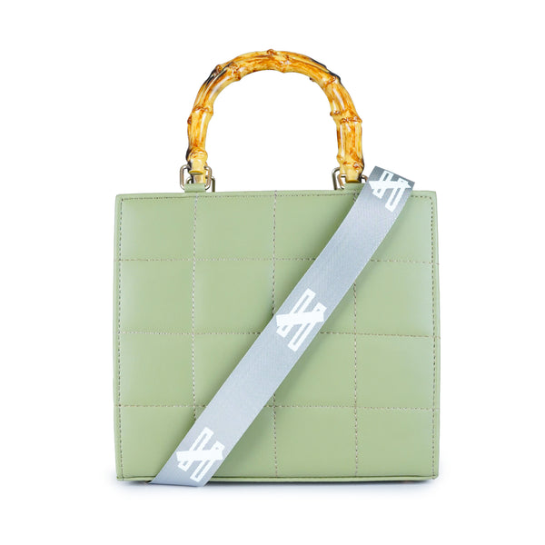 Tea Green Bamboo Handle Bag