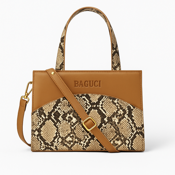Brown Snake Croco handbag