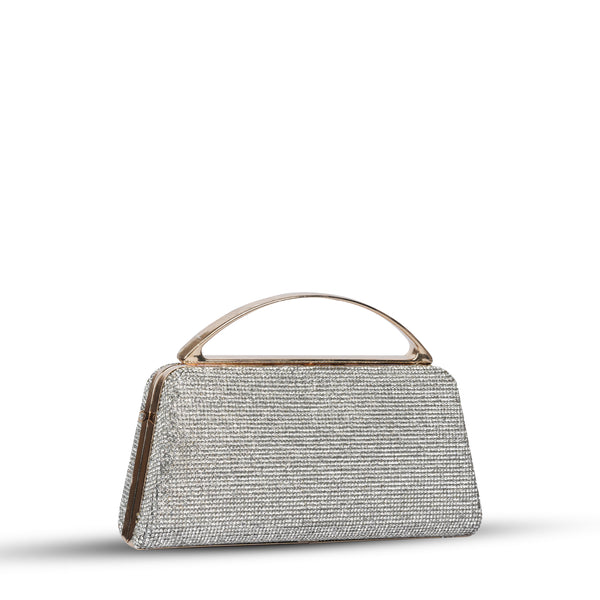 Silver Top Handle Bridal Clutch