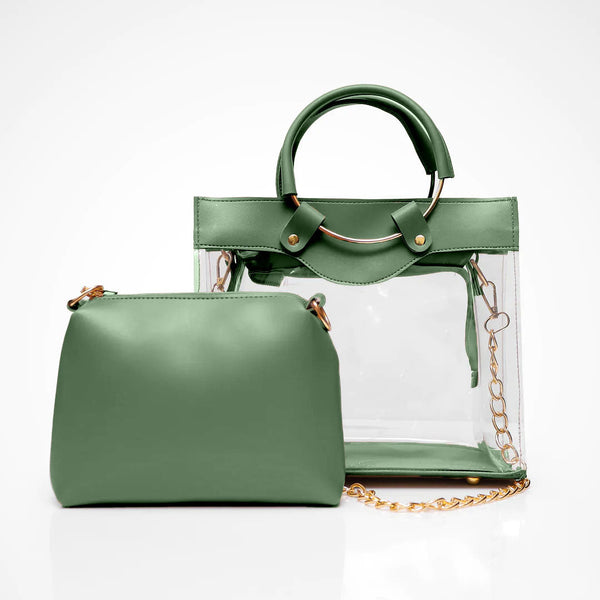 Olive GreenTransparent Bag