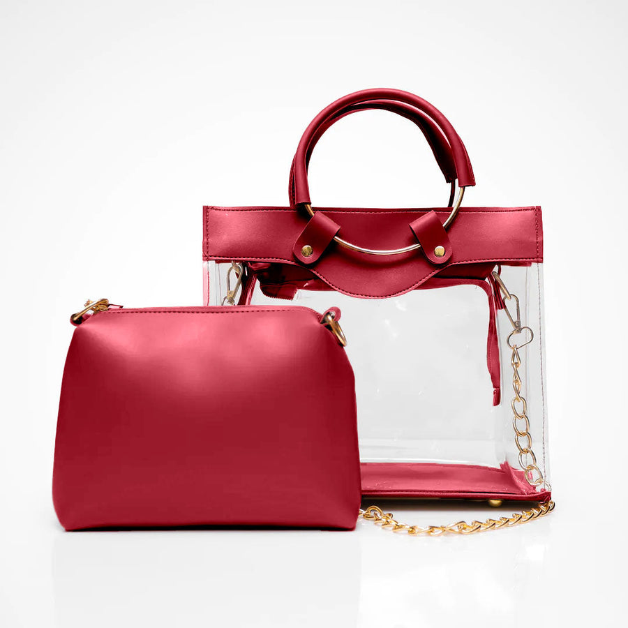 Maroon Transparent Bag
